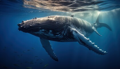 Humpback Whale Swimming in the Ocean