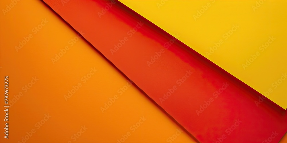Poster a yellow and red triangle background with a yellow and orange triangle in the middle