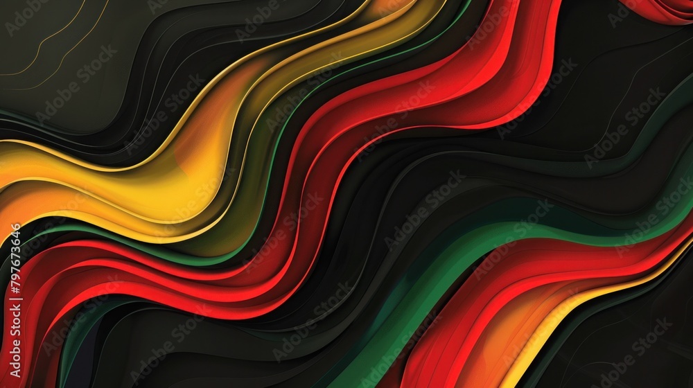 Poster dynamic abstract design symbolizing black history month