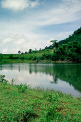 views of hills and lakes are green and clear