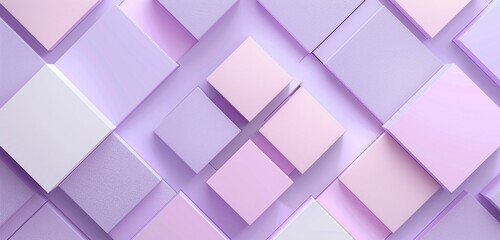 Elegant geometric background with lavender and lilac squares for luxury branding.
