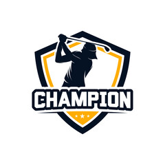 professional golf championship logo design template
