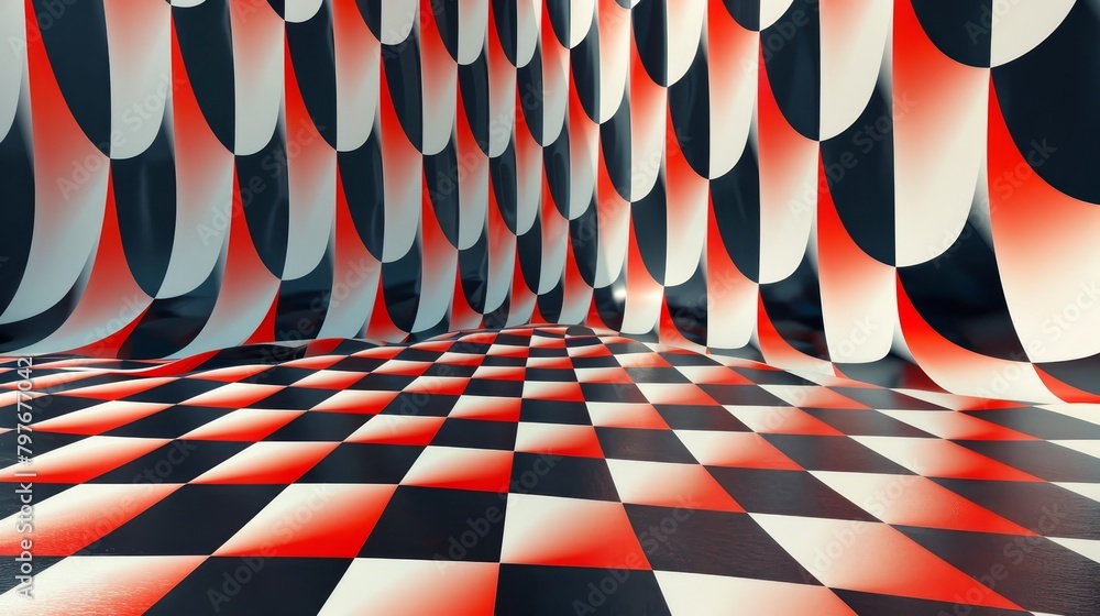 Aufkleber geometric patterns: a 3d vector illustration of a geometric pattern with optical illusion effects