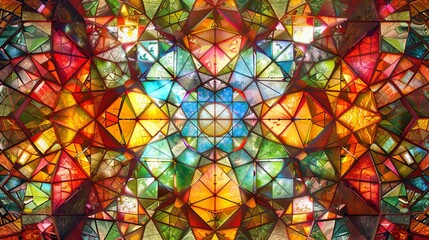 Fototapeta na wymiar Geometric Patterns: An image of a kaleidoscope creating intricate geometric designs