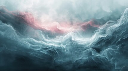 Dreamy abstract background with looping windy and cloudy landscape evokes fantasy.