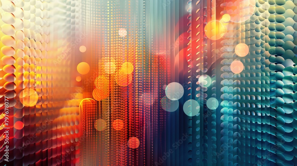 Aufkleber grid art: a vector illustration of an abstract artwork with a grid of circles, each varying in size 