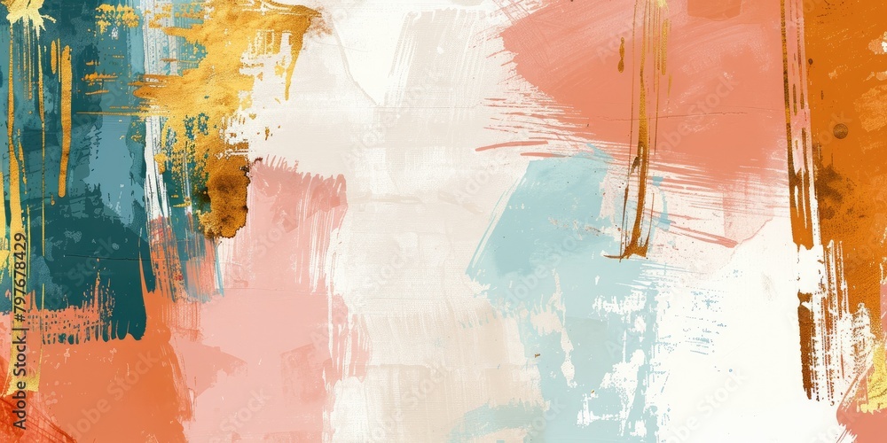 Poster Striped abstract wallpaper with a mesmerizing display of wavy oil paint textures, adding depth and character to any space.