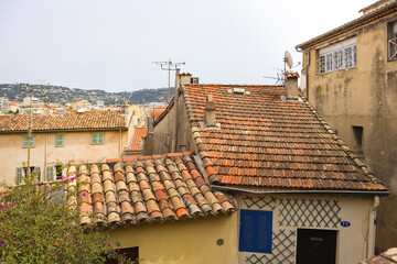 Vintage roofs of downtown in Cannes, France