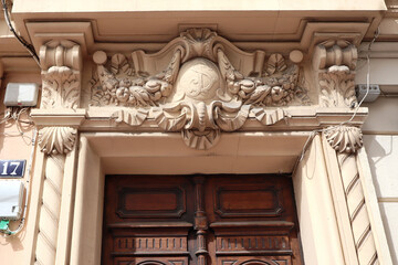  Detail of old historical building in Cannes, France