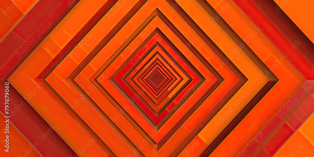 Poster a bright orange background with squares of different sizes. the squares are arranged in a way that c