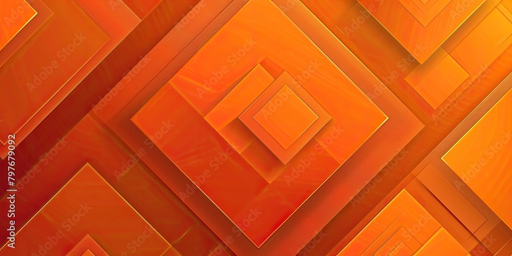 Poster a bright orange background with squares of different sizes. the squares are arranged in a way that c