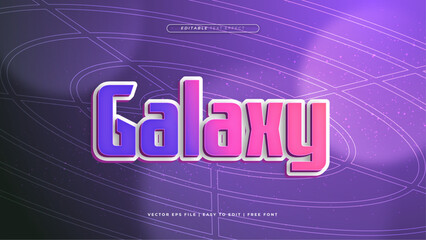 Pink purple violet and blue galaxy 3d editable text effect - font style