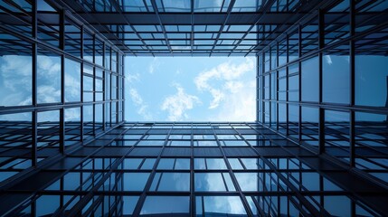 Grid Structure: A photo of a modern building facade