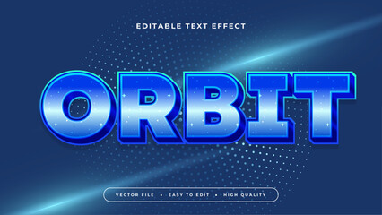 Blue and white orbit 3d editable text effect - font style © QalamVision