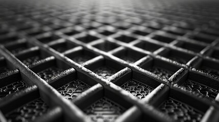 Grid Texture: A close-up 3D vector illustration of a textured grid - obrazy, fototapety, plakaty
