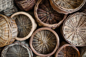 The intricate weave patterns of woven baskets made from materials like rattan, wicker, or seagrass. Woven basket textures offer a rustic yet refined backdrop with a touch of natural charm. 