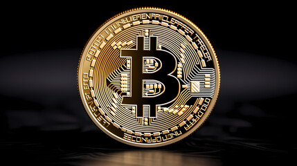 shiny golden bitcoin
