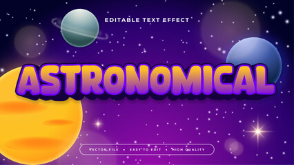 Blue purple violet and yellow astronomical 3d editable text effect - font style