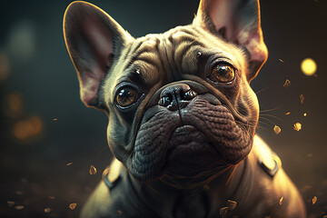 Bulldog portrait close-up shot