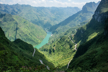 Trekking above the Nho Que River and Tu San Canyon, Ma Pi Leng, Ha Giang, Vietnam
