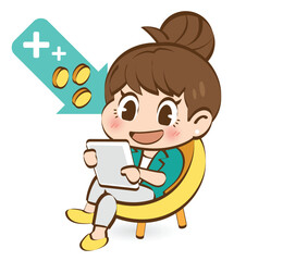 Female traders are happy and enjoy making profits from working and playing stocks.