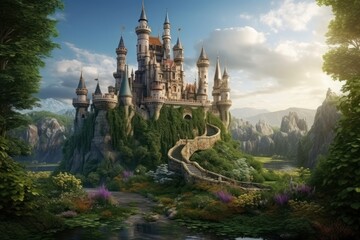 Fototapeta na wymiar Fairy Tale Castle castle architecture building.