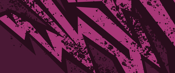 Black and purple violet vector abstract flat shapes sport banner with speeds sport style. Graphic abstract stripe racing banner kit designs for wrap vehicle, race car, rally, adventure and livery
