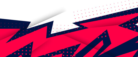 White red and blue vector abstract banner with speed sport racing style. Graphic abstract stripe racing banner kit designs for wrap vehicle, race car, rally, adventure and livery