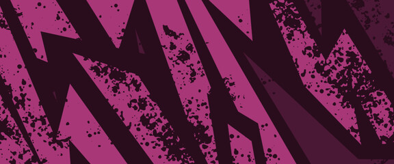 Black and purple violet vector abstract banner with speed sport racing style. Graphic abstract stripe racing banner kit designs for wrap vehicle, race car, rally, adventure and livery