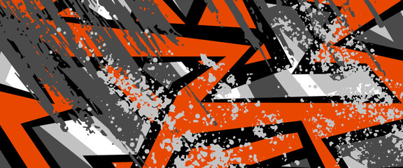 Red white and gray grey vector illustration abstract banner with sport speed racing concept style. Graphic abstract stripe racing banner designs for wrap vehicle, race car, rally, adventure and livery