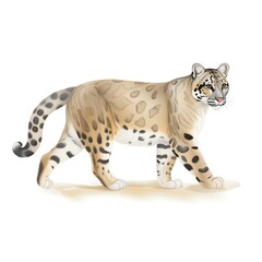 A drawing watercolor of Clouded Leopard  Known for its beautiful coat, found in the Himalayan foothills