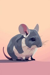 flat illustration of chinchilla with calming colors