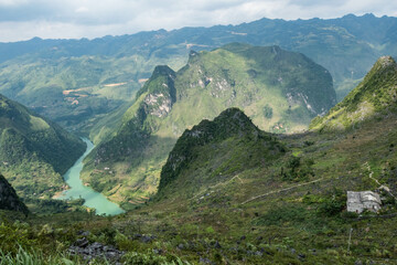 Trekking above the Nho Que River and Tu San Canyon, Ma Pi Leng, Ha Giang, Vietnam