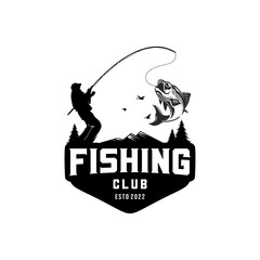 Fishing logo design template illustration