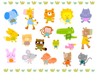 かわいい動物のイラストセット