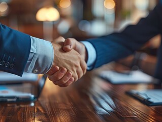 Business people shake hands