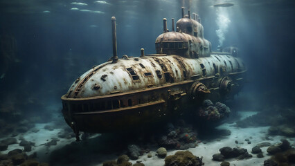 Wrecked submarine