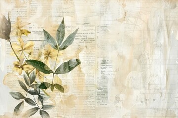 Kawaii ephemera border backgrounds plant paper.