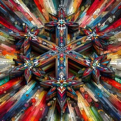 Vibrant Multicolored Crosses Abstract Object Collection for Creative Projects