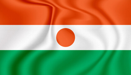 Niger national flag in the wind illustration image