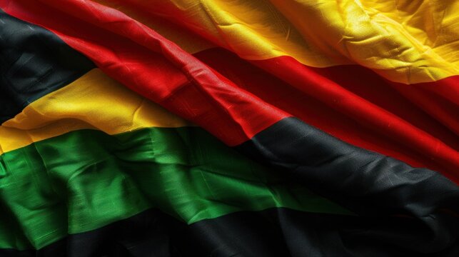 Black History Month Color Flag Background with Symbolic Hues - Powered by Adobe