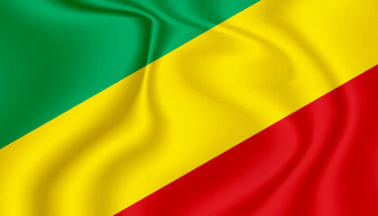 republic of the congo national flag in the wind illustration image