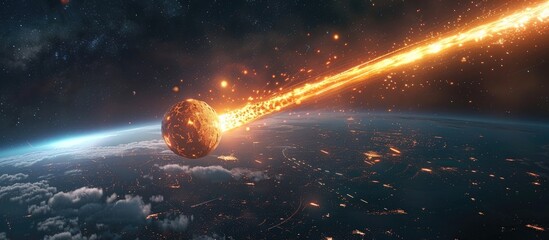 Dynamic D Rendering of a Meteor in Cosmic Space