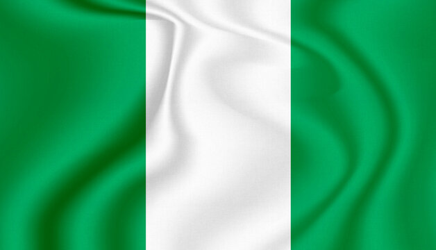 nigeria national flag in the wind illustration image