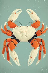 flat illustration of king crab with calming colors