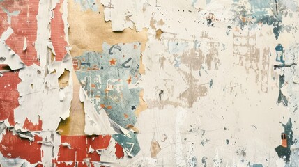 Old Grunge Collage Posters on White Background