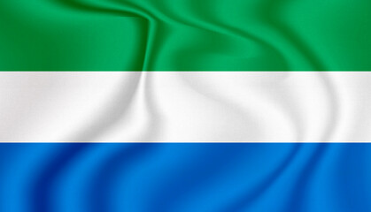 sierra leone national flag in the wind illustration image