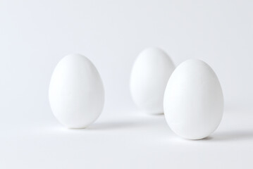 white egg on white background