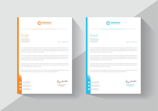 Corporate letterhead template, Professional modern letterheads templates design for your business and project, Vector illustration
