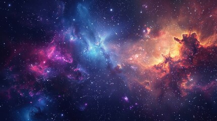 Fototapeta premium Cosmic Wonders Background with Captivating Galaxies and Stars